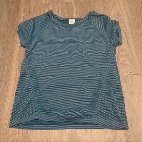 Athleta Tops - Athleta Teal Striped Tee